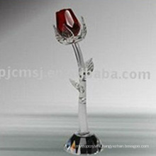 Wholesale high quality elegant glass crystal rose flowers for sale